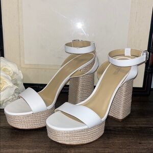 MICHAEL Michael Kors Ashton Ankle-Strap Espadrille Platform Sandals sz 10 NWT